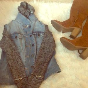 Jean jacket with long sleeves